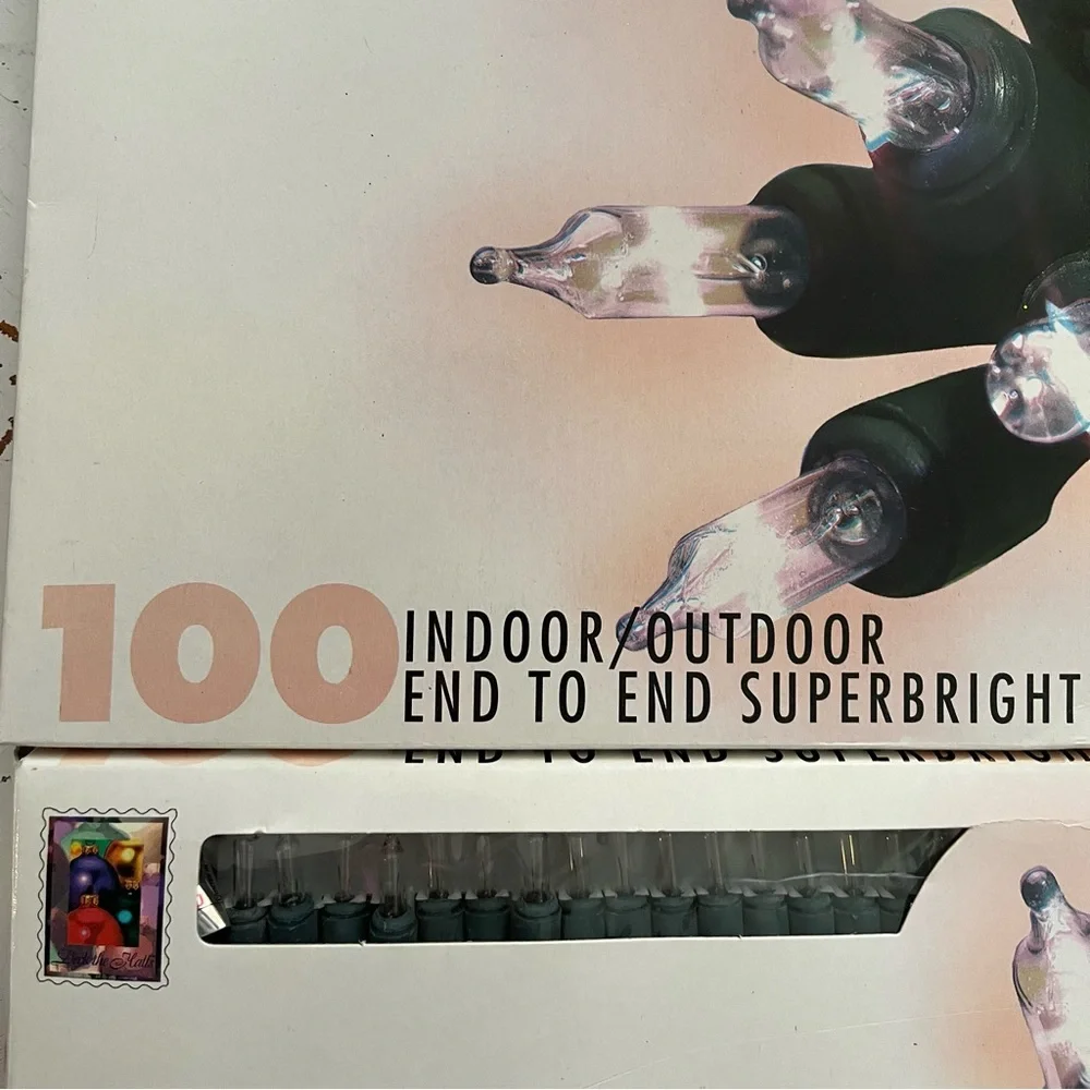 VTG '96 New Open Box 2 Sets 100 Per Clear Indoor/Outdoor Super Brite Mini Lights
